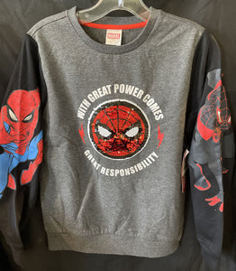 Spiderman Kids Reversible Sequins Face/Logo W/Graphic Sleeves Kids M (7-8) Marvel