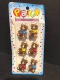 Teddy Bear Party Candles 6 Ct NEW