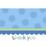 Sweet Little Cupcake Boy Blue Lil' Birthday Party Thank You Notes Cards