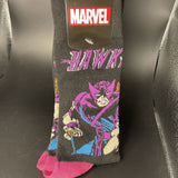 Marvel Hawkeye Purple 1 Pair Shoe Size 8-12 Men's Crew Socks Bioworld