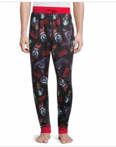 Briefly Stated Mens S  Marvel Venom Jogger Style Pajama Bottoms Side Pockets