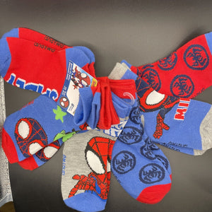Marvel Spidey & Amazing Friends 6 Pairs Quarter Socks Shoe Size 8-11