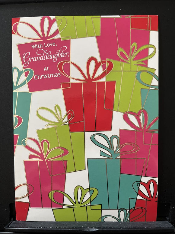 Merry Christmas Granddaughter Greeting Card w/Envelope