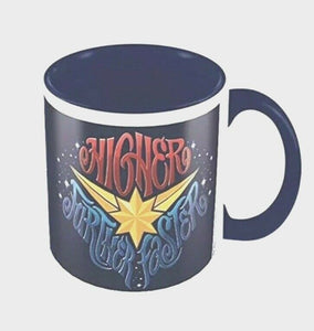 Captain Marvel Higher Further Faster Blue Coffee Mug Tea Cup - Boxed NEW