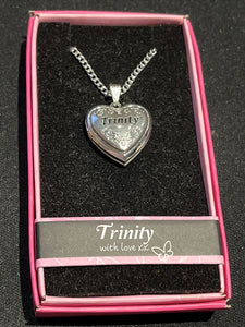 Heart Picture Locket With Love Necklace 16-18" Chain Trinity