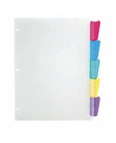 Office Depot Brand Plastic 5 Dividers with Insertable Rounded Tabs