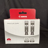 Genuine Canon PGI-225 PGBK Black Ink Cartridges New Sealed Twin Pack