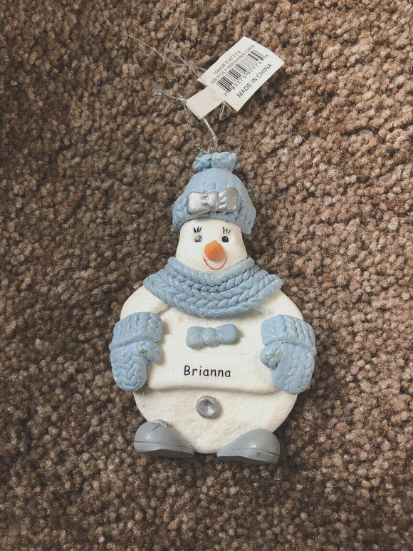 Snow Buddies Brianna Personalized Snowman Ornament NEW