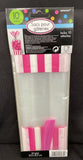 Striped Party Bag - Bright Pink  10 Ct W/Twist Ties