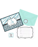 Sweet Safari Boy Jungle Animal Blue Baby Shower 20 Invitations w/Envelopes