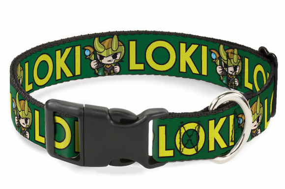 Buckle Down Dog Collar Plastic ClipKawaii LOKI  1