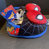 Boys 3D Spiderman Head Design  Plush Slipper size 5/6