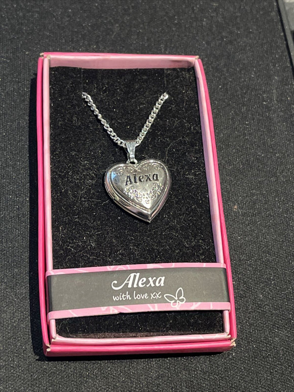 Heart Picture Locket With Love Necklace 16-18