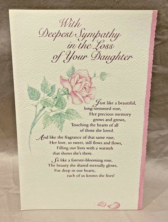 Sympathy For Daughter Greeting Card w/Envelope NEW