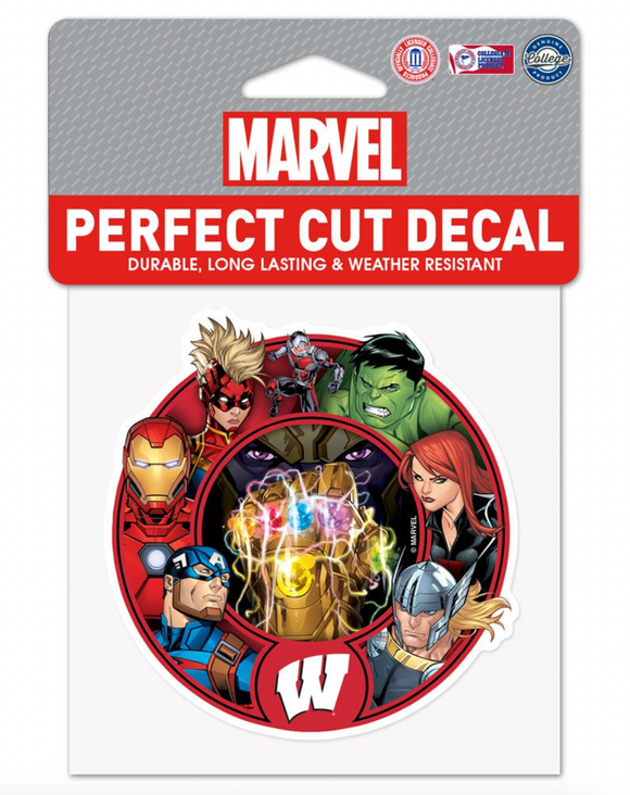 Wisconsin Badgers Marvel Avengers Perfect Cut Decal 4