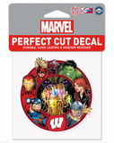 Wisconsin Badgers Marvel Avengers Perfect Cut Decal 4"x4"