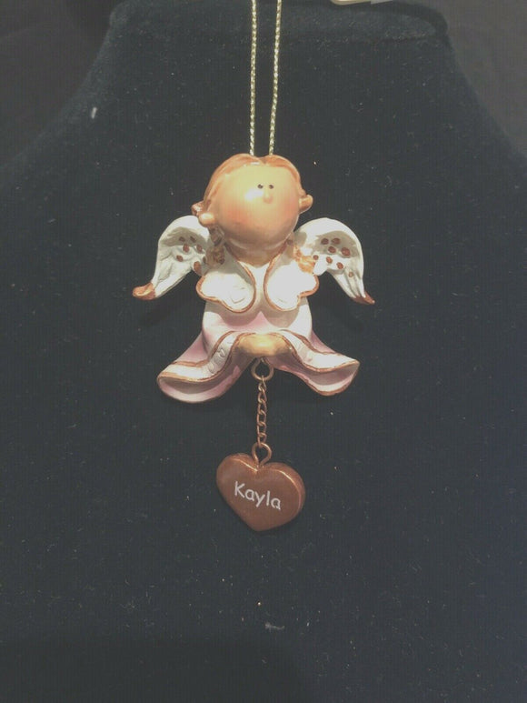 Pink Kayla Prayer Angel Orn by the Encore Group made by Russ Berrie NEW