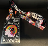 Marvel Deadpool Lanyard with Unicorn Rainbow Charm and Detachable ID Holder