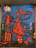 Marvel Spiderman Drawstring Bag 14”x11” Graphics On Both Sides