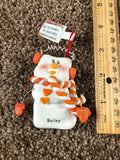 Bailey Personalized Snowman Ornament Encore 2004 Orange Scarf NEW