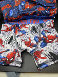 Marvel Spiderman Assorted Moisture Wick 7 Pairs Boxer Briefs Boys Size 4