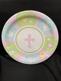 Amscan 190707 Sweet Blessing Pink Dinner Plates 8Ct 10.5” Round