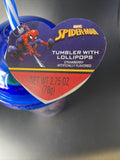 Marvel Spiderman Dome Tumbler W/Straw & Filled With Lollipops