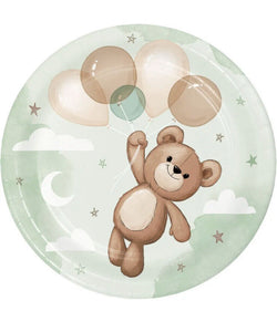 Teddy Bear Baby Shower 7-inch Plates Paper 8 Per Pack Baby Shower Tableware