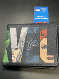 Buckle Down Marvel Brick Avengers Faces Black Multi Color Bifold Wallet