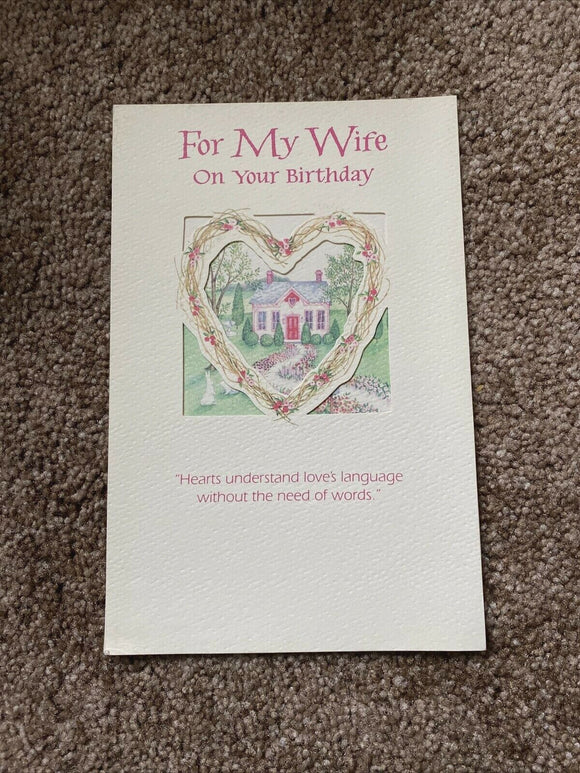 Happy Birthday Wife Greeting Card w/Envelope NEW