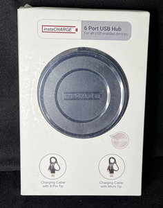 InstaCharge 6 Port USB Hub EL-6PTR Round Black