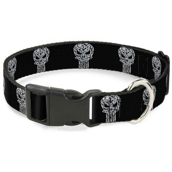 Buckle Down Dog PLASTIC CLIP COLLAR - PUNISHER 2017 WEAPONS SKULL 1