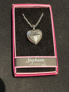 Heart Picture Locket With Love Necklace 16-18" Chain Stephanie