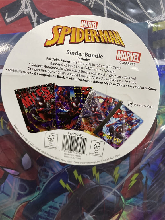 Marvel Spiderman 2 Notebook, Binder & Folder Bundle