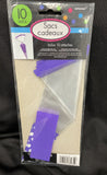 Amscan Cone Shaped Plastic Party Goodie Bags -Pack Of 10 W/Twist Ties Purple