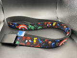 Buckle Down Black Buckle Web Mens Belts Marvel Universe Superhero fits up to 42”