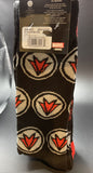 Marvel Falcon & Falcon Logo Red/Blk 2Pack Mens Socks Sz 6-12