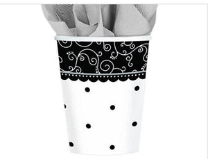 Classic Blk & White Hot/Cold Cups Disposable