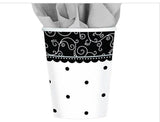 Classic Blk & White Hot/Cold Cups Disposable