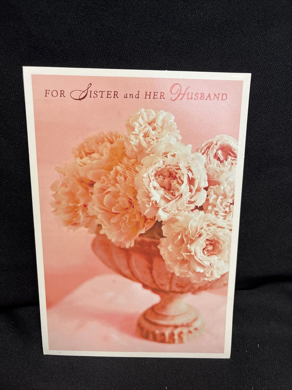 For Sister and Husband Valentine's Greeting Card w/Envelope