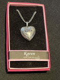 Heart Picture Locket With Love Necklace 16-18" Chain Karen