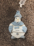 Snow Buddies Caitlin Personalized Snowman Ornament NEW