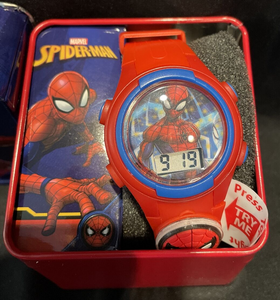 Spiderman LCD Flashing Youth Watch w/ Spiderman Light Up on Band