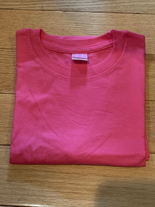 LAT Juniors 3616 T-Shirt Fine Jersey Longer Length size Medium 8-10 Hot Pink NEW