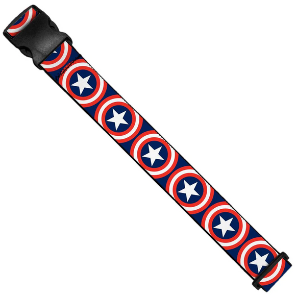 MARVEL UNIVERSE Luggage Strap - Captain America Shield Repeat Navy- WCA012