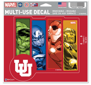 Utah Utes  MARVEL MULTI-USE DECAL 5" x 6"