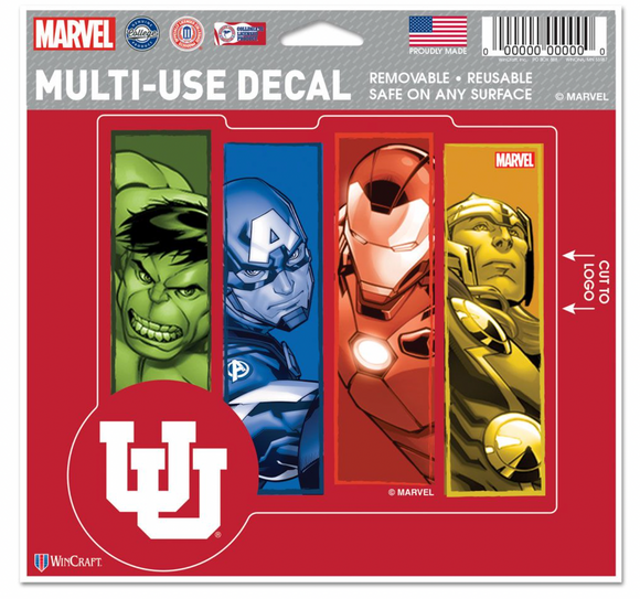 Utah Utes  MARVEL MULTI-USE DECAL 5