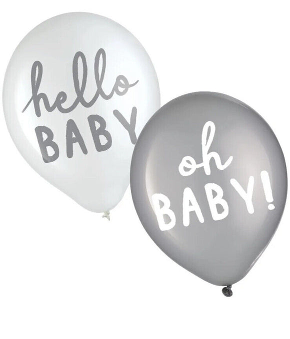 Hello Baby 12-inch Latex Balloons 15 Per Pack Baby Shower