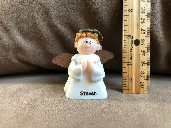 Steven Personalized Angel Ornament 2.5” NEW