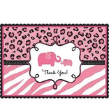 Sweet Safari Girl Jungle Animal Pink Baby Shower Party 20 Thank You Notes Cards